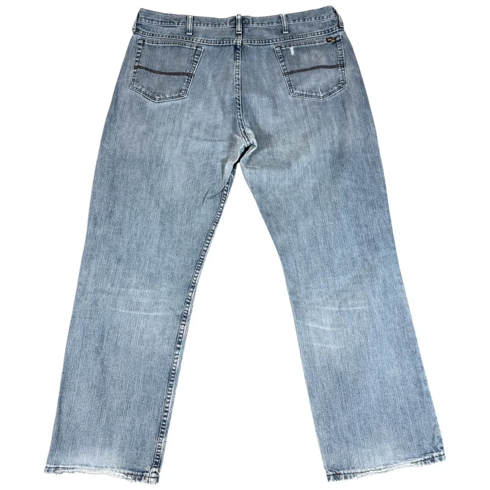 Wrangler 20X Jeans Mens 40x34 Blue Denim Straight Leg‎ Light Wash Distressed